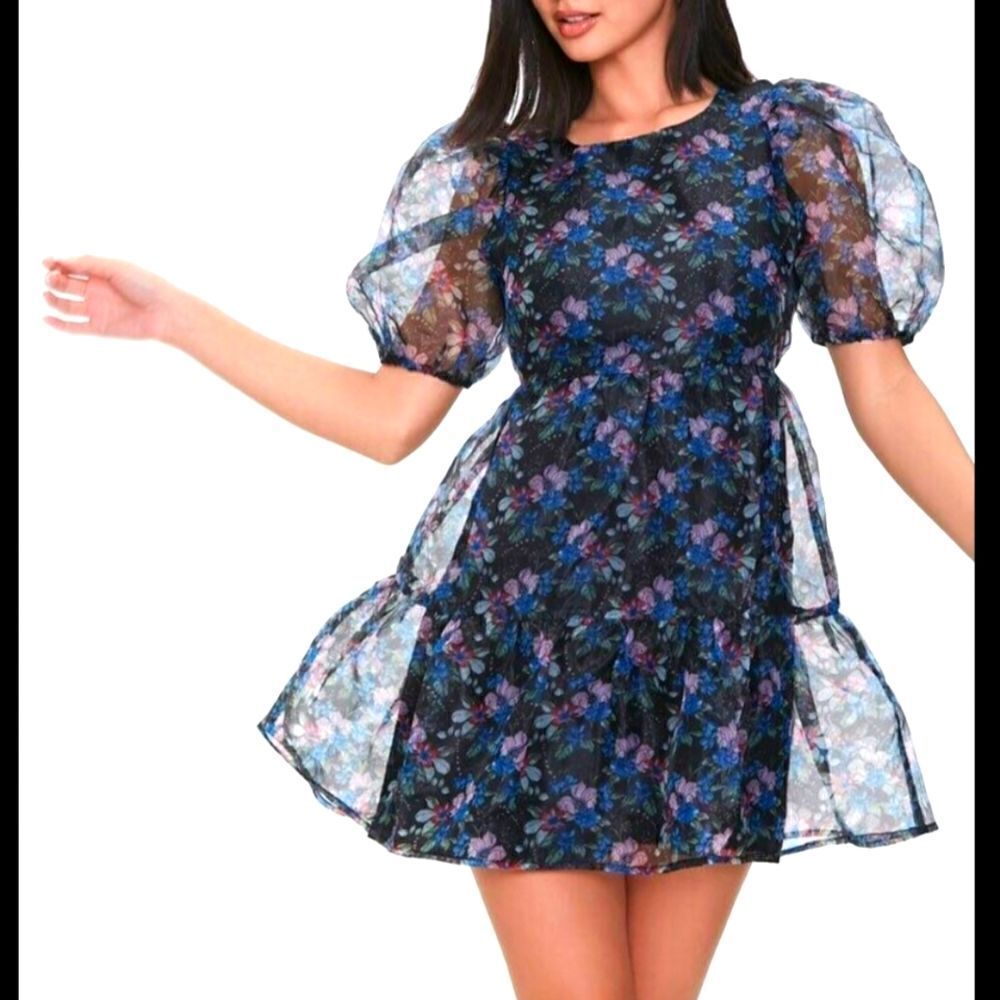 Forever 21 floral organza dress, medium